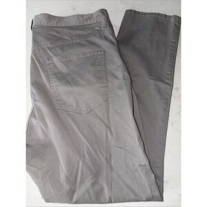 Bixby Men's Skinny Fit Flat Front Beige/Gray Jean Pants Size 38 x 32 Stretch
